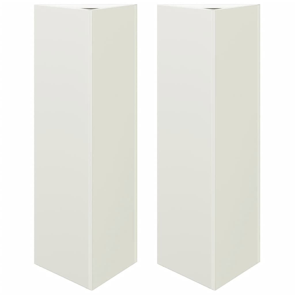 vidaXL Pflanzkübel 2 Stk. Weiß Dreieckig 30x26x75 cm Stahl