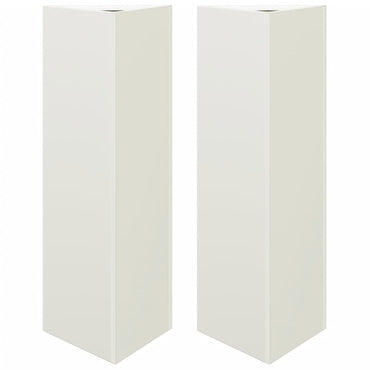 vidaXL Pflanzkübel 2 Stk. Weiß Dreieckig 30x26x75 cm Stahl