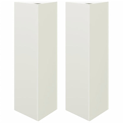 vidaXL Pflanzkübel 2 Stk. Weiß Dreieckig 30x26x75 cm Stahl