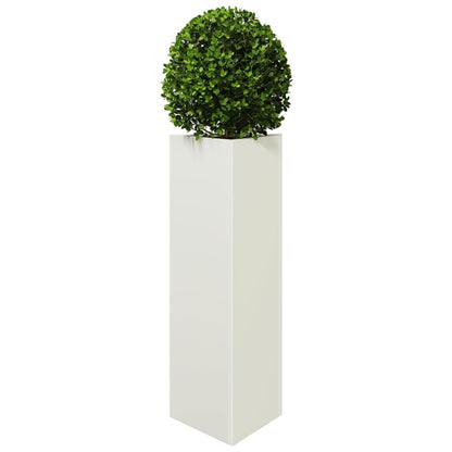 vidaXL Pflanzkübel 2 Stk. Weiß Dreieckig 30x26x75 cm Stahl