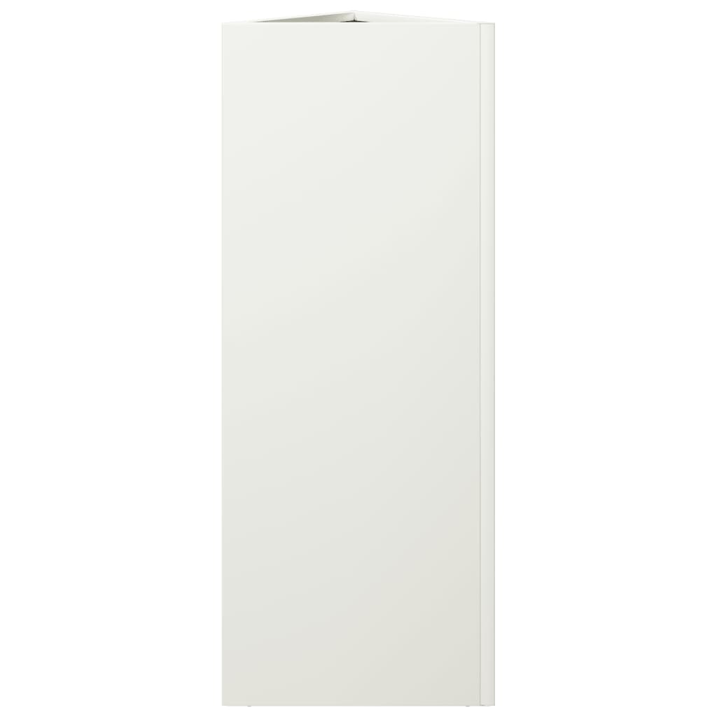 vidaXL Pflanzkübel 2 Stk. Weiß Dreieckig 30x26x75 cm Stahl