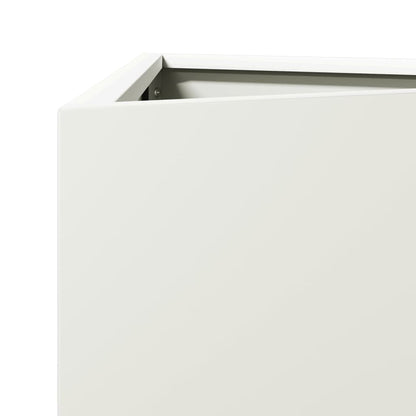 vidaXL Pflanzkübel 2 Stk. Weiß Dreieckig 30x26x75 cm Stahl