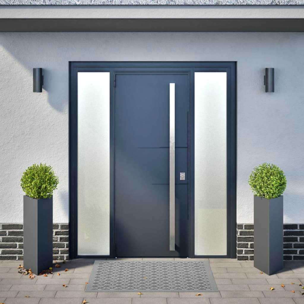 vidaXL Pflanzkübel 2 Stk. Anthrazit Dreieckig 30x26x75 cm Stahl