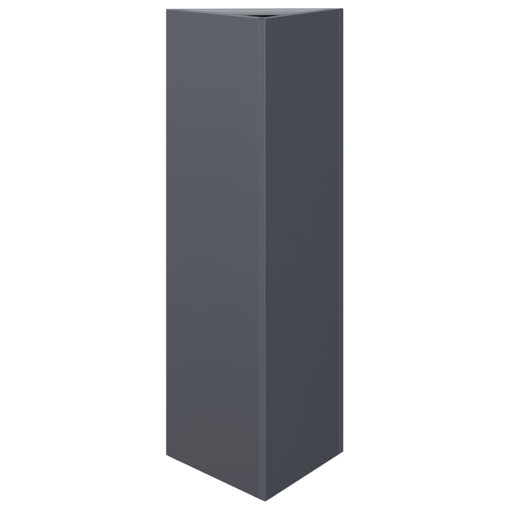 vidaXL Pflanzkübel 2 Stk. Anthrazit Dreieckig 30x26x75 cm Stahl