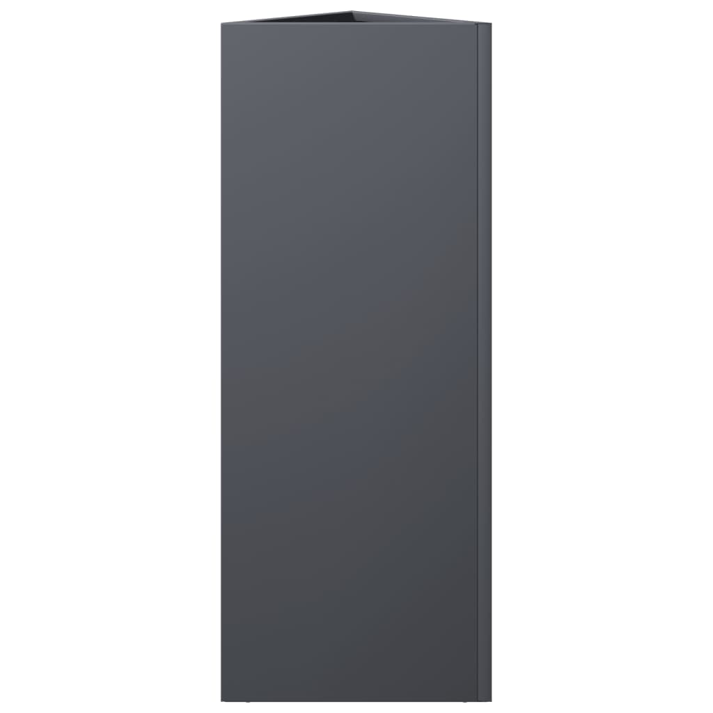 vidaXL Pflanzkübel 2 Stk. Anthrazit Dreieckig 30x26x75 cm Stahl