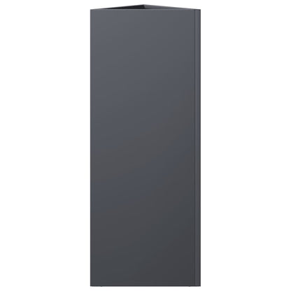 vidaXL Pflanzkübel 2 Stk. Anthrazit Dreieckig 30x26x75 cm Stahl