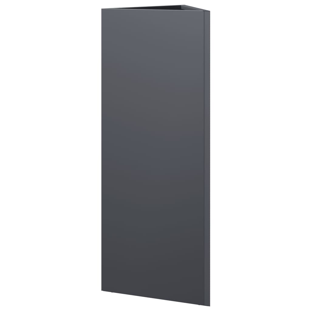 vidaXL Pflanzkübel 2 Stk. Anthrazit Dreieckig 30x26x75 cm Stahl