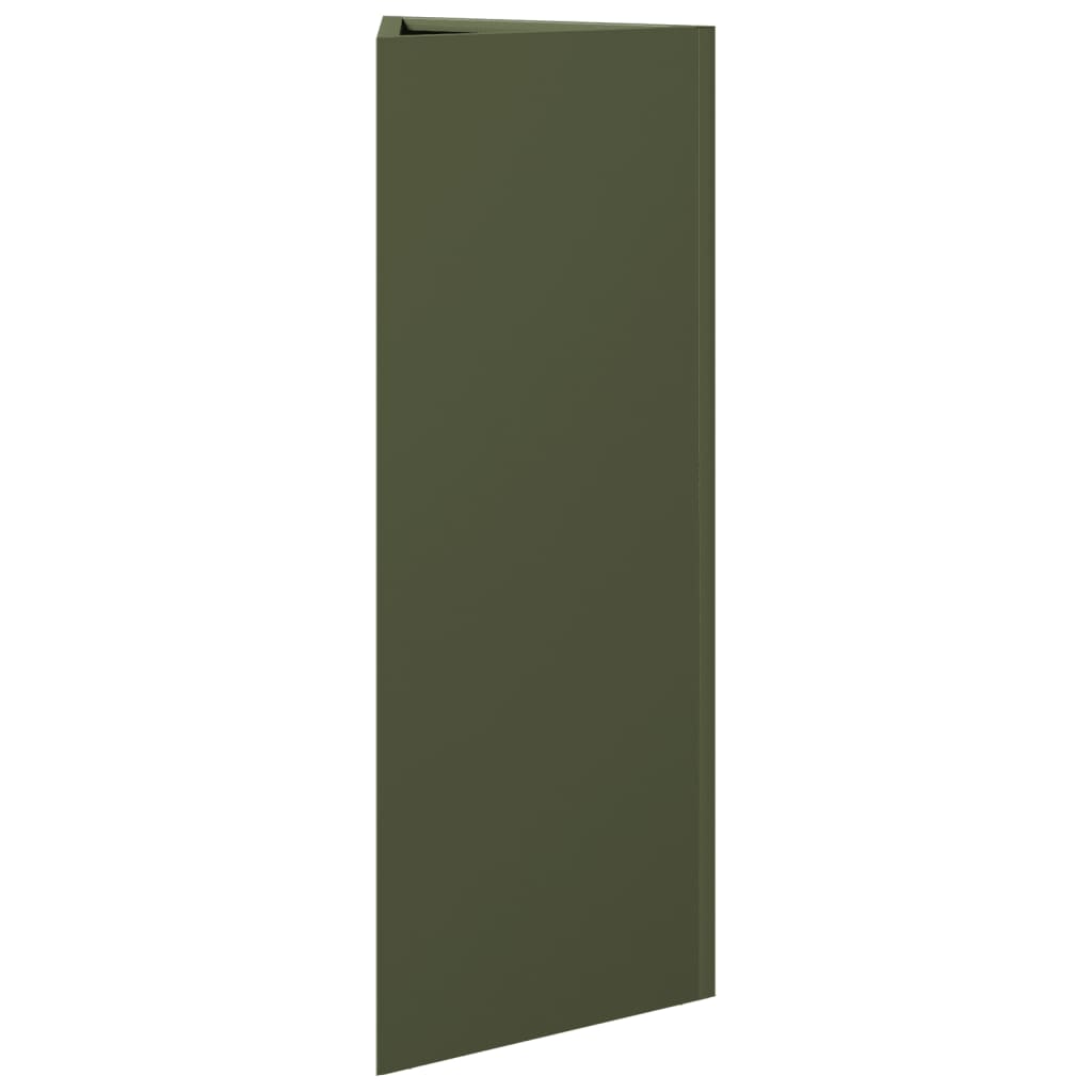vidaXL Pflanzkübel 2 Stk. Olivgrün Dreieckig 30x26x75 cm Stahl