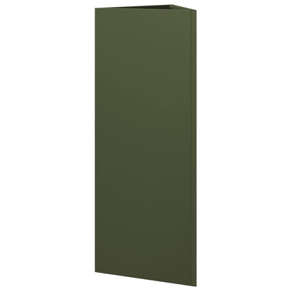 vidaXL Pflanzkübel 2 Stk. Olivgrün Dreieckig 30x26x75 cm Stahl