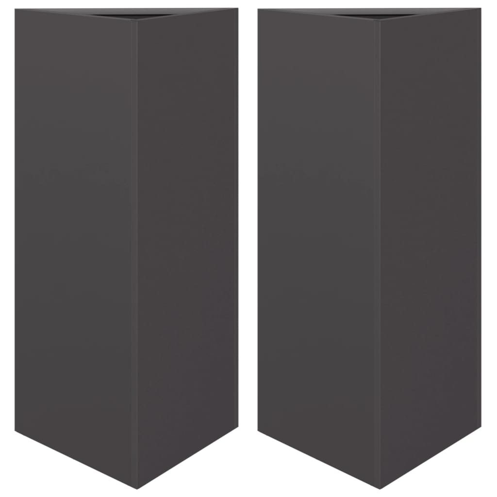 vidaXL Pflanzkübel 2 Stk. Schwarz Dreieckig 40x34,5x70 cm Stahl