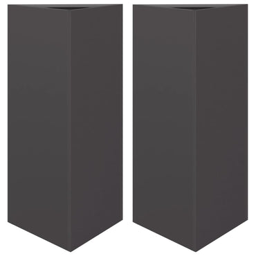 vidaXL Pflanzkübel 2 Stk. Schwarz Dreieckig 40x34,5x70 cm Stahl