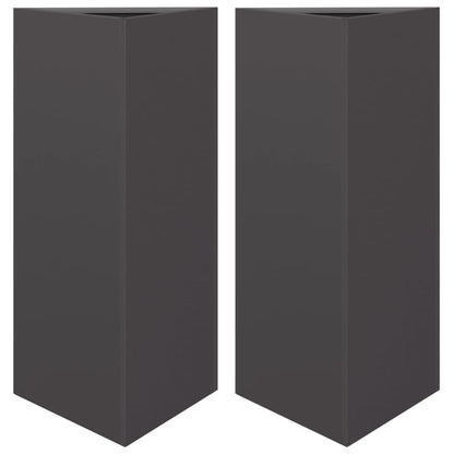 vidaXL Pflanzkübel 2 Stk. Schwarz Dreieckig 40x34,5x70 cm Stahl