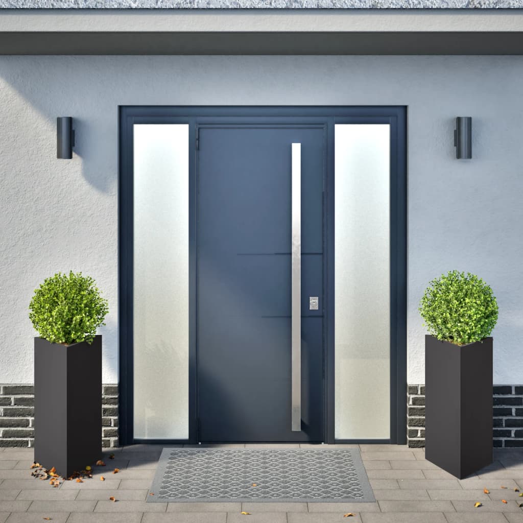 vidaXL Pflanzkübel 2 Stk. Schwarz Dreieckig 40x34,5x70 cm Stahl