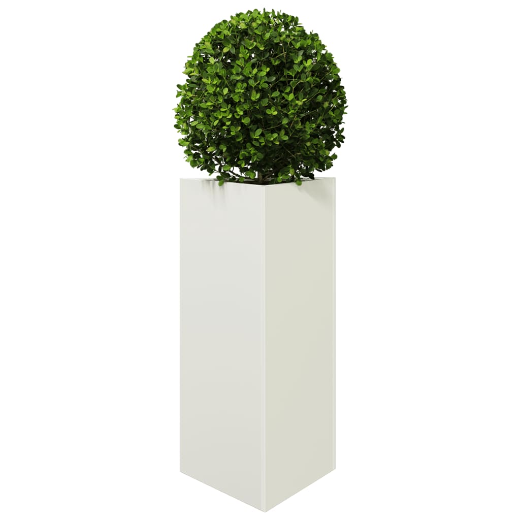 vidaXL Pflanzkübel 2 Stk. Weiß Dreieckig 40x34,5x70 cm Stahl