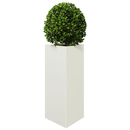 vidaXL Pflanzkübel 2 Stk. Weiß Dreieckig 40x34,5x70 cm Stahl