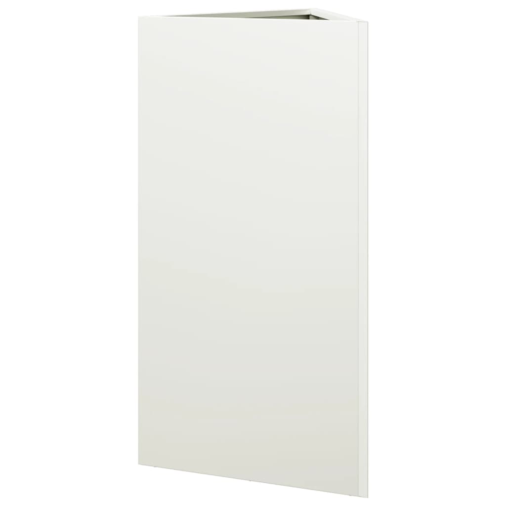 vidaXL Pflanzkübel 2 Stk. Weiß Dreieckig 40x34,5x70 cm Stahl