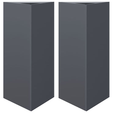 vidaXL Pflanzkübel 2 Stk. Anthrazit Dreieckig 40x34,5x70 cm Stahl