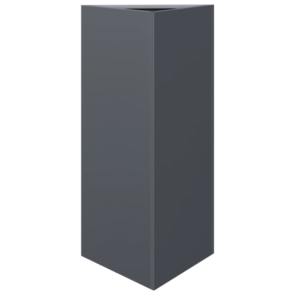 vidaXL Pflanzkübel 2 Stk. Anthrazit Dreieckig 40x34,5x70 cm Stahl