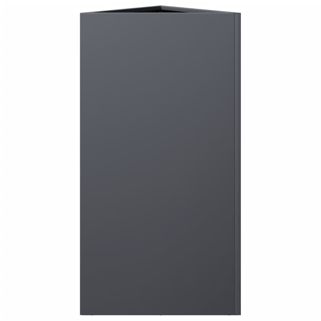 vidaXL Pflanzkübel 2 Stk. Anthrazit Dreieckig 40x34,5x70 cm Stahl