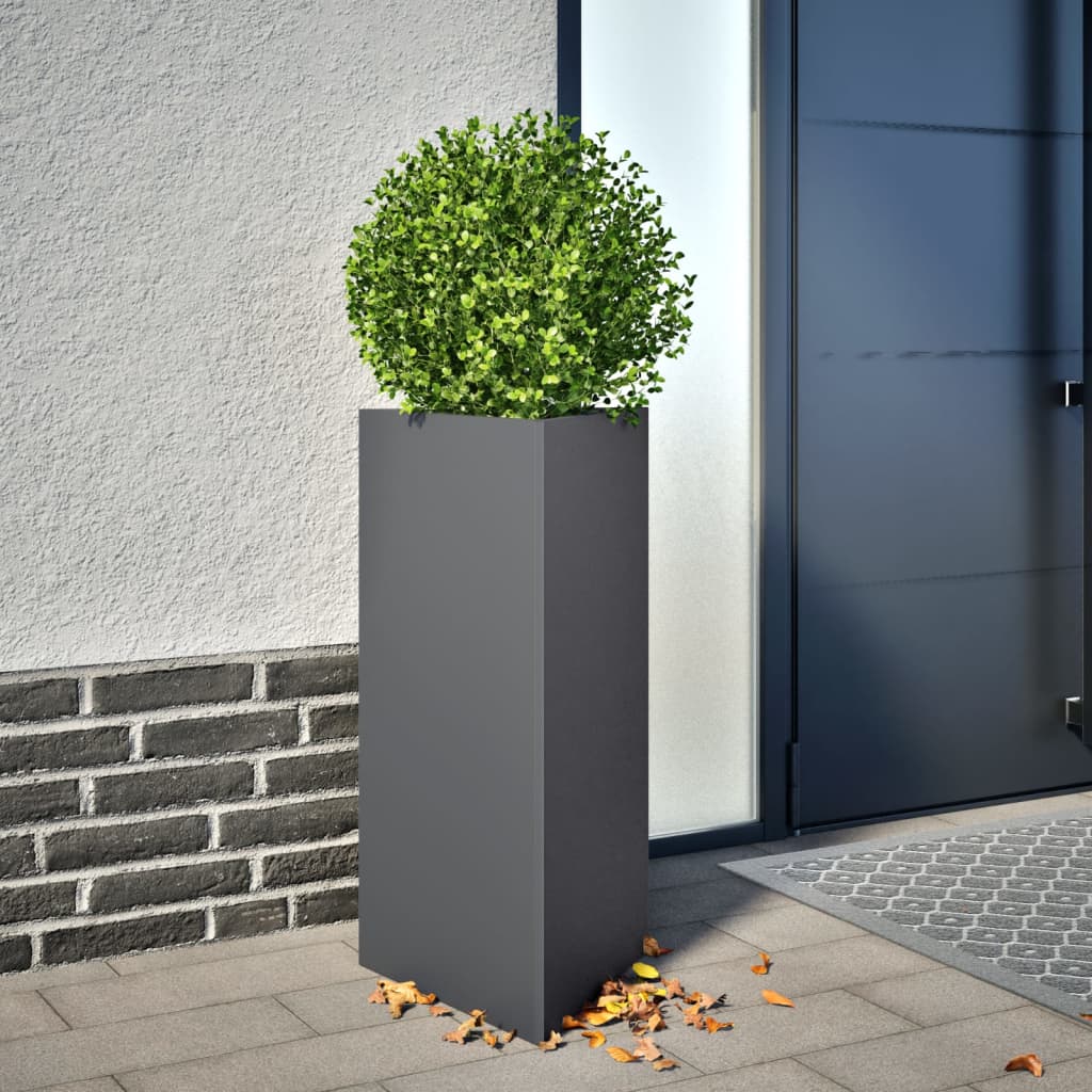 vidaXL Pflanzkübel 2 Stk. Anthrazit Dreieckig 40x34,5x70 cm Stahl