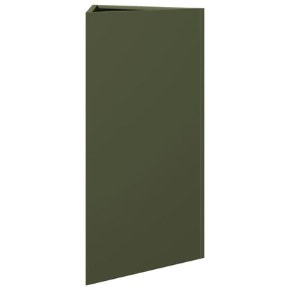 vidaXL Pflanzkübel Olivgrün Dreieckig 40x34,5x70 cm Stahl
