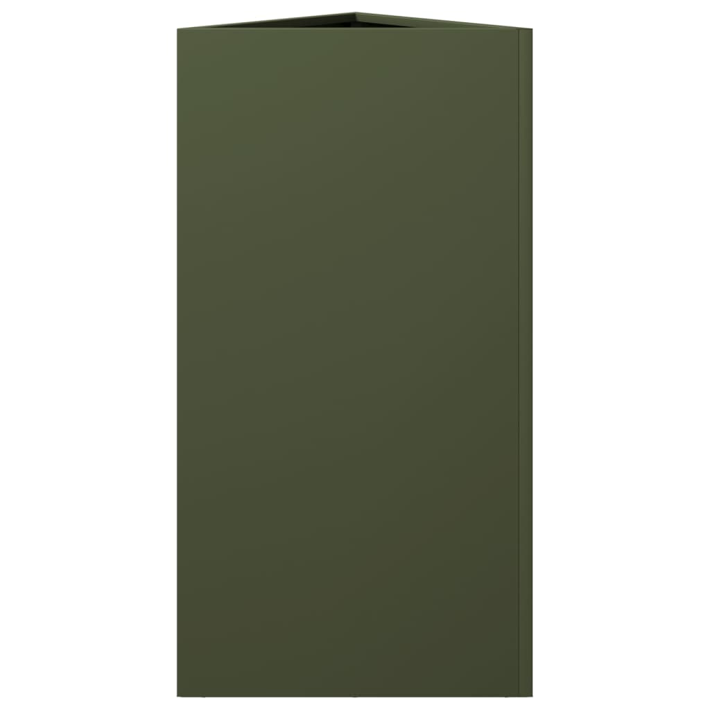 vidaXL Pflanzkübel Olivgrün Dreieckig 40x34,5x70 cm Stahl