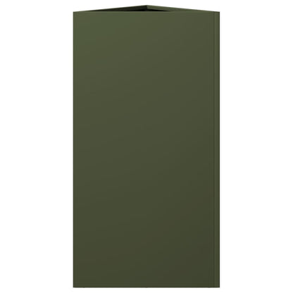 vidaXL Pflanzkübel Olivgrün Dreieckig 40x34,5x70 cm Stahl