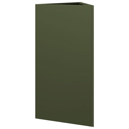vidaXL Pflanzkübel Olivgrün Dreieckig 40x34,5x70 cm Stahl