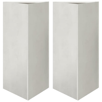 vidaXL Pflanzkübel 2 Stk. Dreieckig 40x40x75 cm Edelstahl