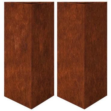 vidaXL Pflanzkübel 2 Stk. Dreieckig 40x40x75 cm Wetterfester Stahl
