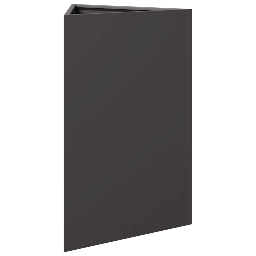 vidaXL Pflanzkübel Schwarz Dreieckig 50x43x75 cm Stahl