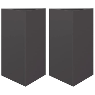 vidaXL Pflanzkübel 2 Stk. Schwarz Dreieckig 50x43x75 cm Stahl
