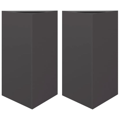 vidaXL Pflanzkübel 2 Stk. Schwarz Dreieckig 50x43x75 cm Stahl