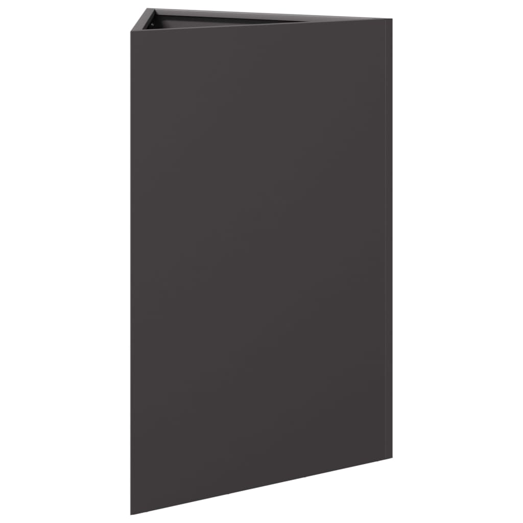 vidaXL Pflanzkübel 2 Stk. Schwarz Dreieckig 50x43x75 cm Stahl
