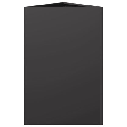 vidaXL Pflanzkübel 2 Stk. Schwarz Dreieckig 50x43x75 cm Stahl