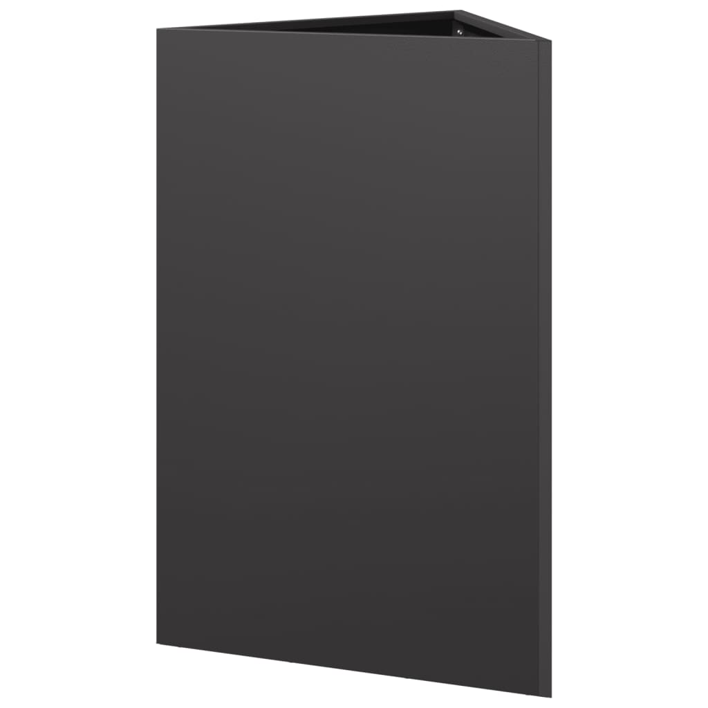 vidaXL Pflanzkübel 2 Stk. Schwarz Dreieckig 50x43x75 cm Stahl