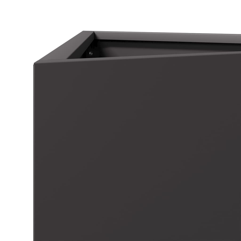 vidaXL Pflanzkübel 2 Stk. Schwarz Dreieckig 50x43x75 cm Stahl
