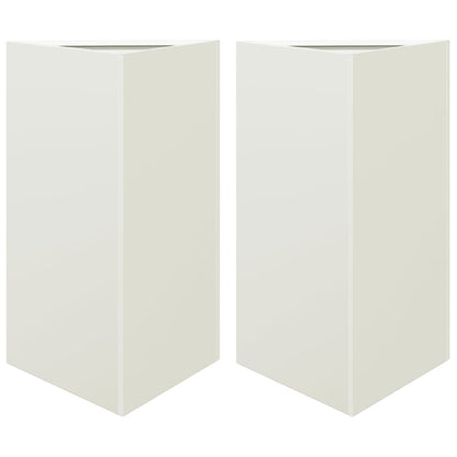vidaXL Pflanzkübel 2 Stk. Weiß Dreieckig 50x43x75 cm Stahl