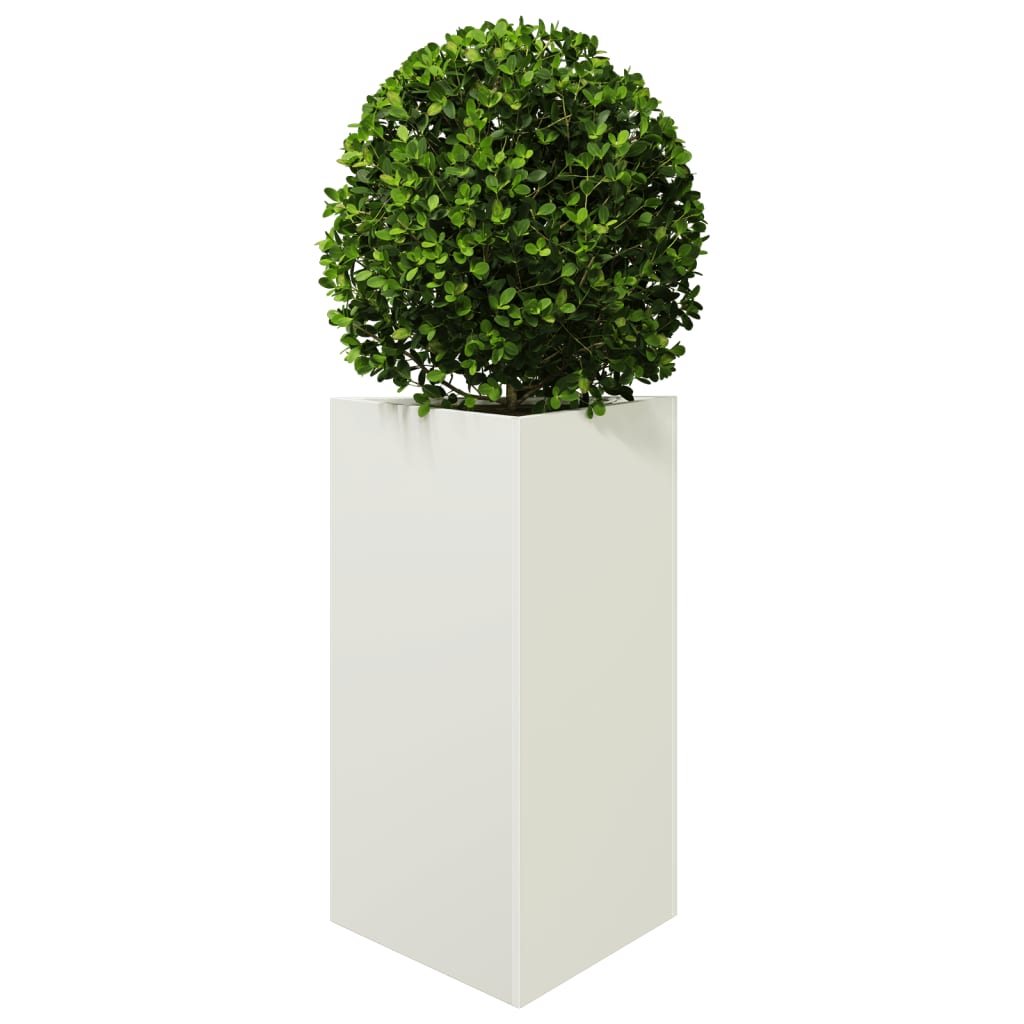 vidaXL Pflanzkübel 2 Stk. Weiß Dreieckig 50x43x75 cm Stahl