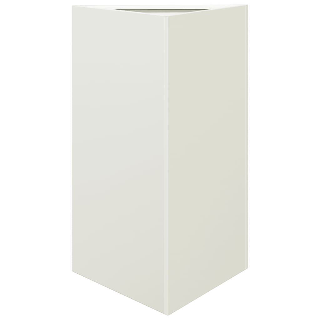 vidaXL Pflanzkübel 2 Stk. Weiß Dreieckig 50x43x75 cm Stahl