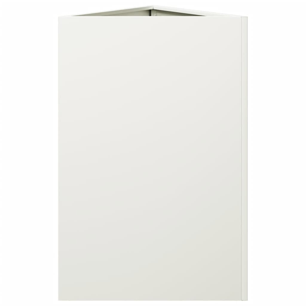 vidaXL Pflanzkübel 2 Stk. Weiß Dreieckig 50x43x75 cm Stahl