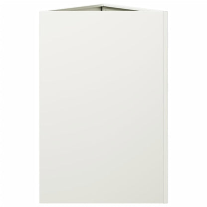 vidaXL Pflanzkübel 2 Stk. Weiß Dreieckig 50x43x75 cm Stahl