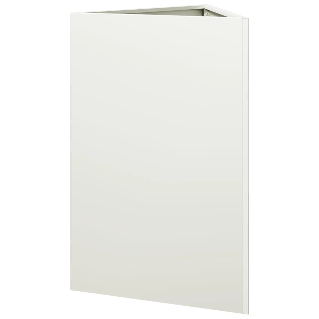 vidaXL Pflanzkübel 2 Stk. Weiß Dreieckig 50x43x75 cm Stahl