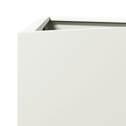 vidaXL Pflanzkübel 2 Stk. Weiß Dreieckig 50x43x75 cm Stahl