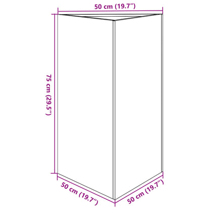 vidaXL Pflanzkübel 2 Stk. Anthrazit Dreieckig 50x43x75 cm Stahl