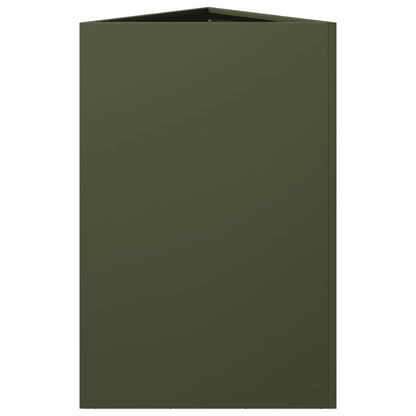vidaXL Pflanzkübel Olivgrün Dreieckig 50x43x75 cm Stahl