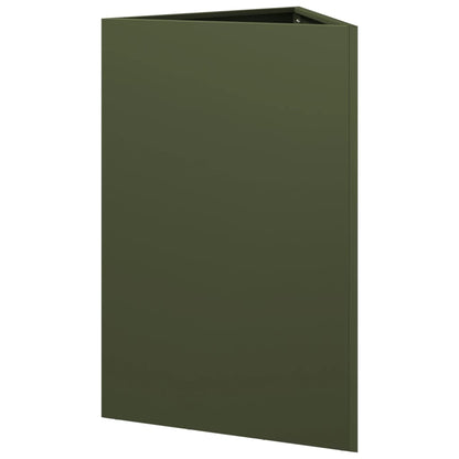 vidaXL Pflanzkübel Olivgrün Dreieckig 50x43x75 cm Stahl