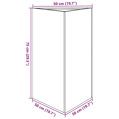 vidaXL Pflanzkübel Olivgrün Dreieckig 50x43x75 cm Stahl