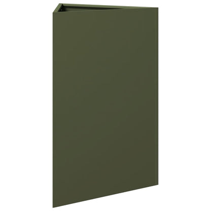 vidaXL Pflanzkübel 2 Stk. Olivgrün Dreieckig 50x43x75 cm Stahl