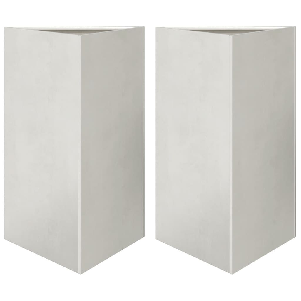 vidaXL Pflanzkübel 2 Stk. Dreieckig 50x43x75 cm Edelstahl